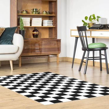 Vinyl tapijt Geometrical Pattern Chessboard Black And White