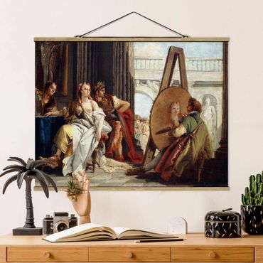 Stoffen schilderij met posterlijst Giovanni Battista Tiepolo - Alexander The Great