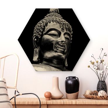 Hexagons houten schilderijen Buddha Statue Face