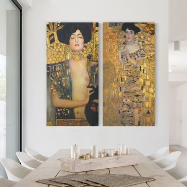 Canvas schilderijen - 2-delig  Gustav Klimt - Judith and Adele