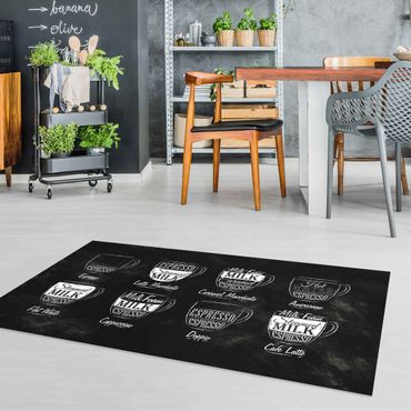 Vinyl tapijt Coffee Varieties Chalkboard