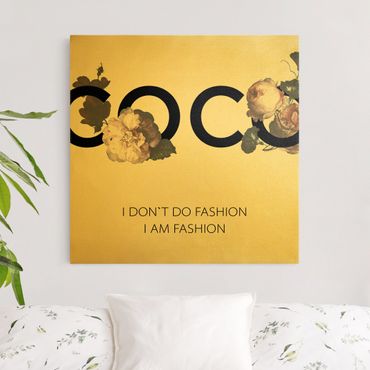 Canvas schilderijen - Goud COCO - I dont´t do fashion Roses