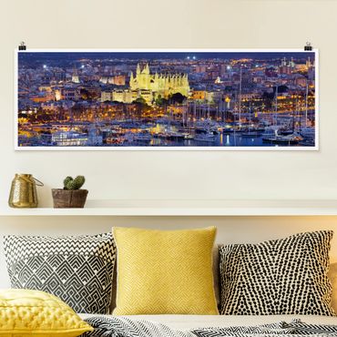 Posters Palma De Mallorca City Skyline And Harbor