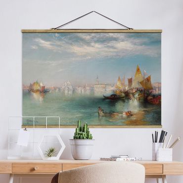 Stoffen schilderij met posterlijst Thomas Moran - Grand Canal, Venice