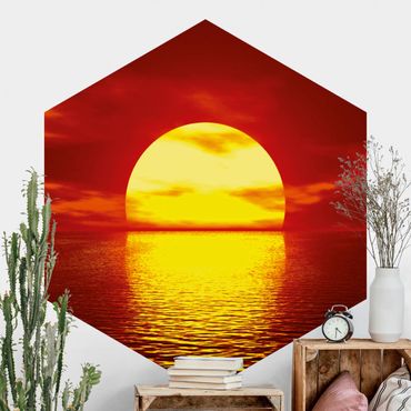 Hexagon Behang Fantastic Sunset