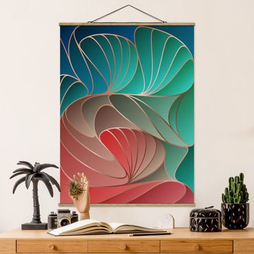 Stoffen schilderij met posterlijst Colourful Art Deco