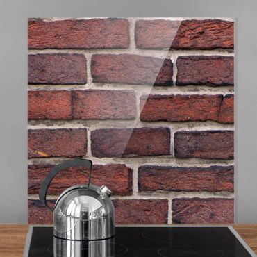 Spatscherm keuken Brick Wall Red