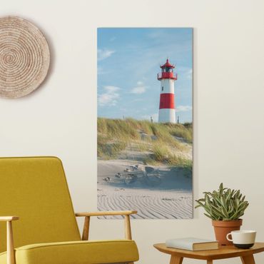 Canvas schilderijen Lighthouse At The North Sea