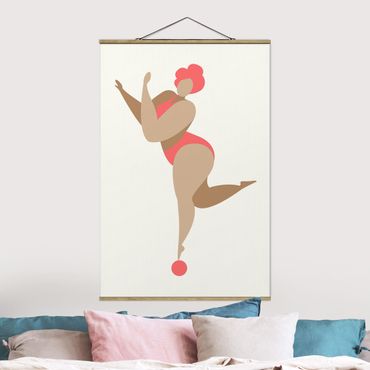 Stoffen schilderij met posterlijst Miss Dance Pink