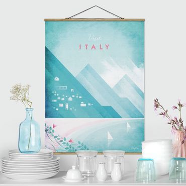 Stoffen schilderij met posterlijst Travel Poster - Italy
