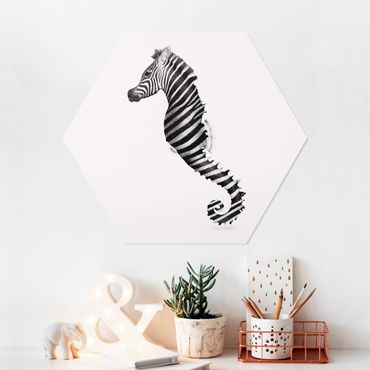 Hexagons Forex schilderijen Seahorse With Zebra Stripes