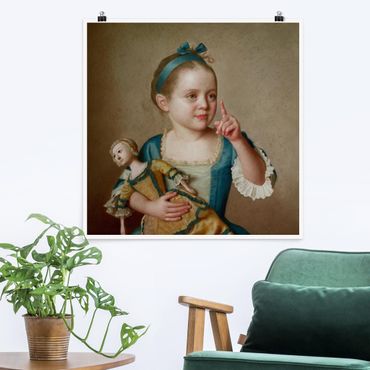 Posters Jean Etienne Liotard - Girl With Doll