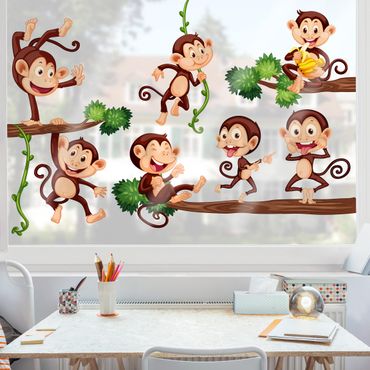 Raamstickers Monkey Family