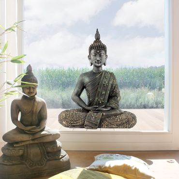 Raamstickers Zen Stone Buddha