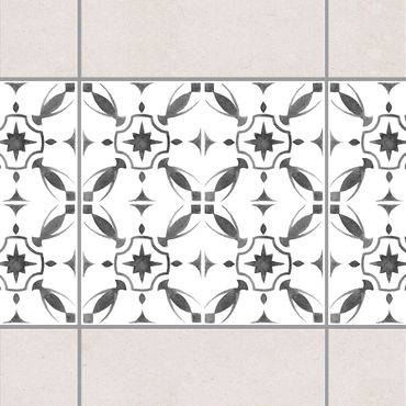 Tegelstickers Gray White Pattern Series No.1
