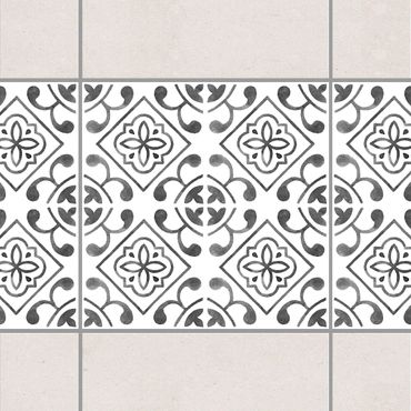 Tegelstickers Gray White Pattern Series No.2