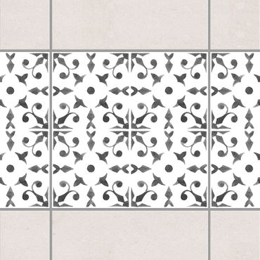 Tegelstickers Gray White Pattern Series No.6