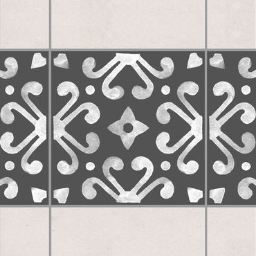 Tegelstickers Pattern Dark Gray White Series No.07