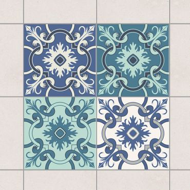 Tegelstickers 4 Spanish tiles turquoise
