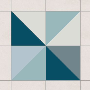 Tegelstickers Blue Triangle Pattern
