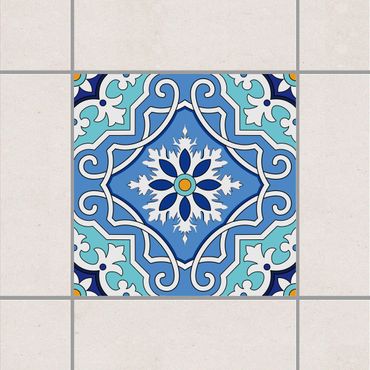 Tegelstickers Mediterranean tile pattern blue turquoise
