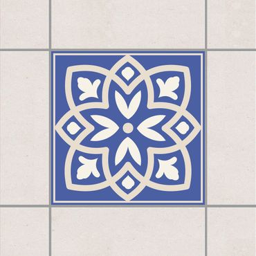Tegelstickers Portuguese tile with blue flower