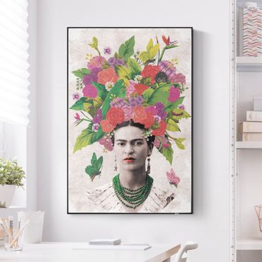 Akoestisch schilderij - Frida Kahlo - Flower Portrait