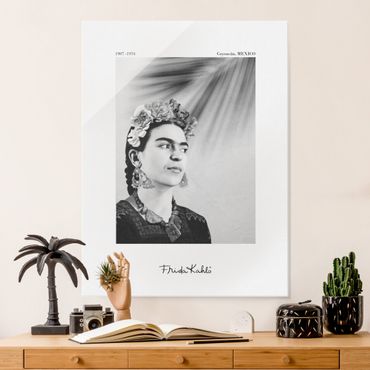 Glasschilderijen - Frida Kahlo Portrait With Jewellery