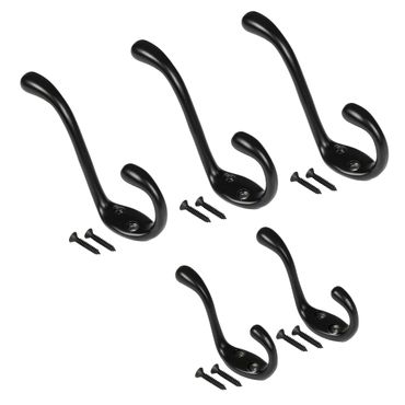 Toebehoren Coat Rack - Wardrobe Black Hooks Combi-Set of 5