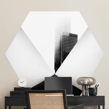 Hexagon Behang Geometrical Architecture Study Black And White
