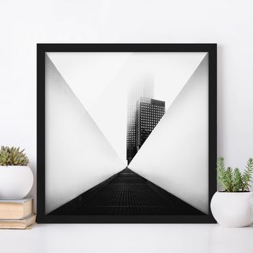 Ingelijste posters Geometrical Architecture Study Black And White