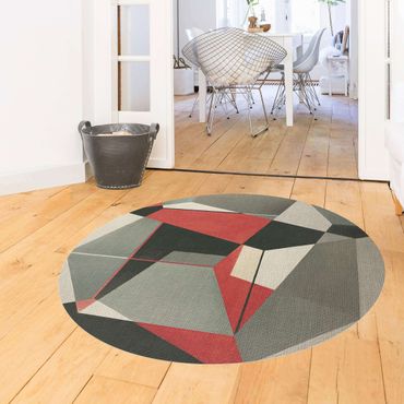 Rond vinyl tapijt Geometrical Fox