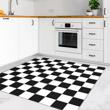 Vloerkleed - Geometrical Pattern Chessboard Black And White