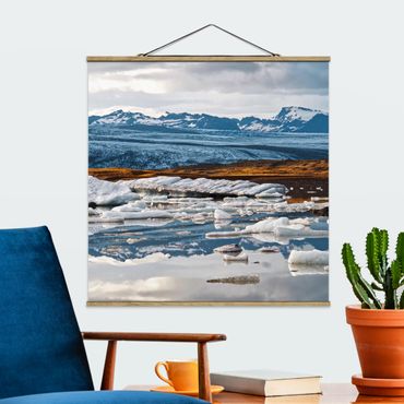 Stoffen schilderij met posterlijst Glacier Lagoon