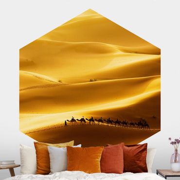 Hexagon Behang Golden Dunes