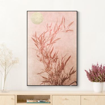 Verwisselbaar schilderij - Golden Sun Pink Bamboo