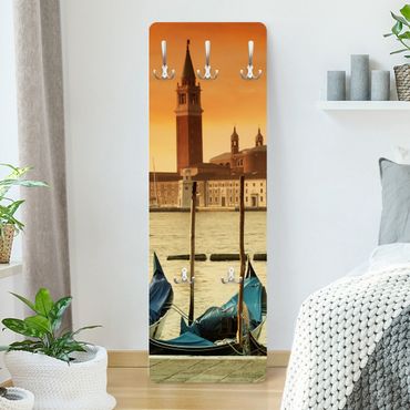 Wandkapstokken houten paneel Gondolas In Venice