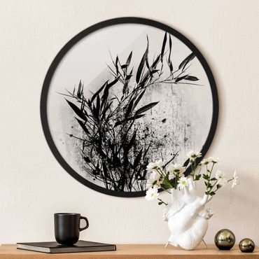 Rond schilderijen Mondo vegetale grafico - Bambú nero