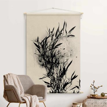 Wandtapijt - Graphical Plant World - Black Bamboo