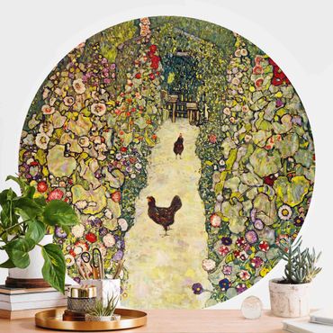Behangcirkel Gustav Klimt - Garden Path with Hens