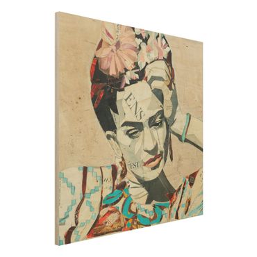 Houten schilderijen Frida Kahlo - Collage No.1