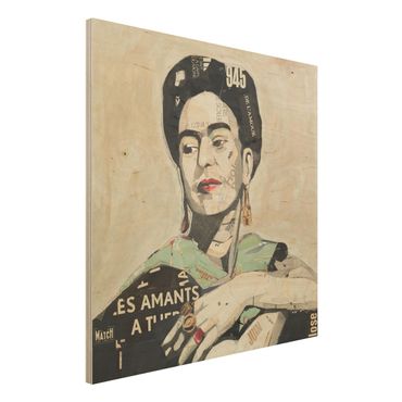 Houten schilderijen Frida Kahlo - Collage No.4