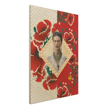 Houten schilderijen Frida Kahlo - Poppies
