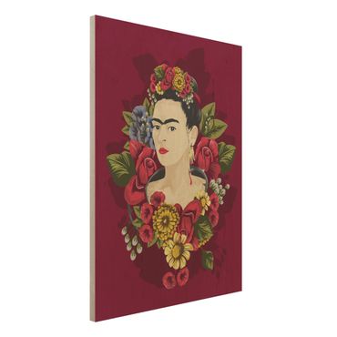 Houten schilderijen Frida Kahlo - Roses