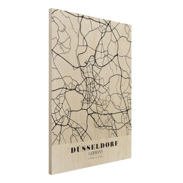 Houten schilderijen Dusseldorf City Map - Classic