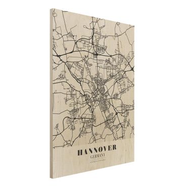 Houten schilderijen Hannover City Map - Classic