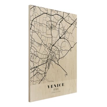 Houten schilderijen Venice City Map - Classic