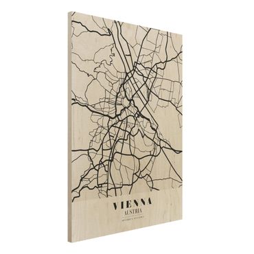 Houten schilderijen Vienna City Map - Classic