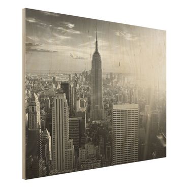Houten schilderijen Manhattan Skyline