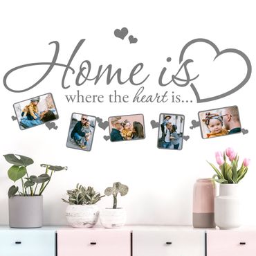 Muurstickers Home is where the heart is - Picture Frame